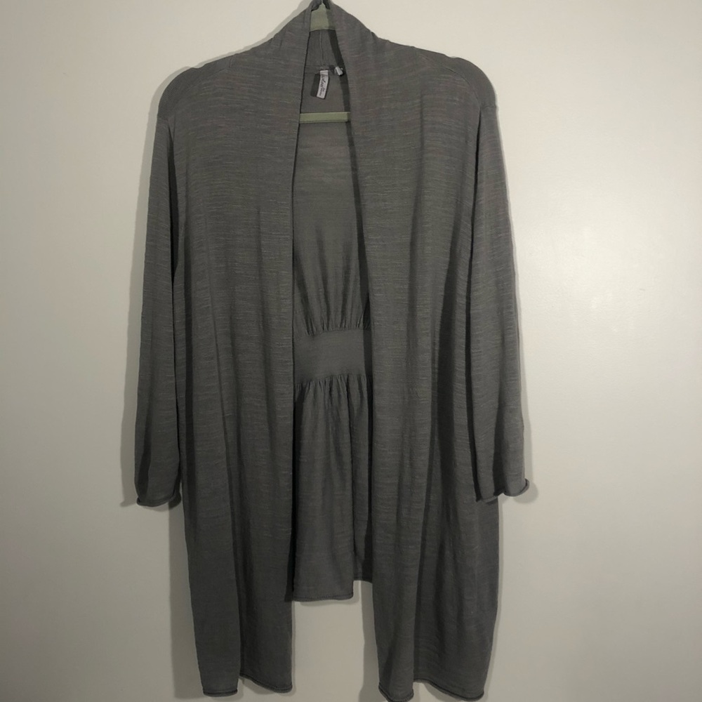 Caslon Gray open front 3/4 sleeve cardigan